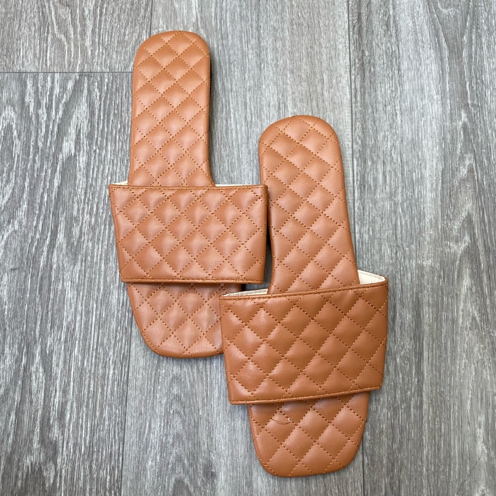 Light Brown Slip-on Sandals